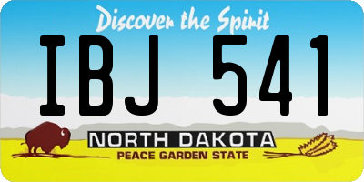 ND license plate IBJ541