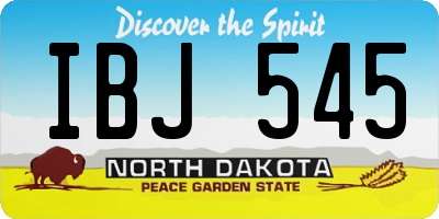 ND license plate IBJ545