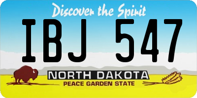 ND license plate IBJ547