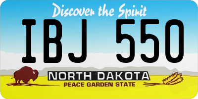 ND license plate IBJ550
