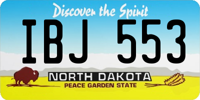 ND license plate IBJ553