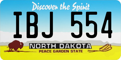 ND license plate IBJ554