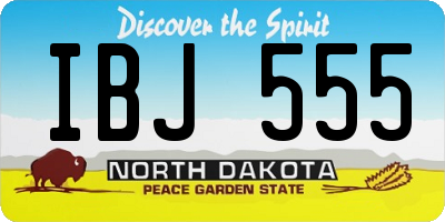 ND license plate IBJ555