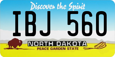ND license plate IBJ560