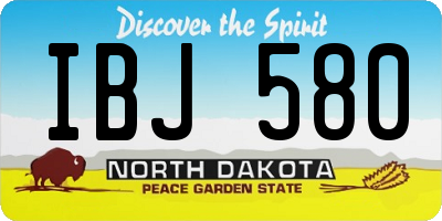 ND license plate IBJ580