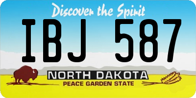 ND license plate IBJ587