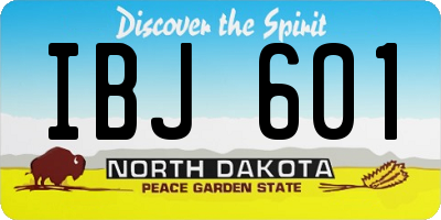 ND license plate IBJ601