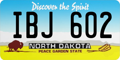 ND license plate IBJ602