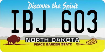 ND license plate IBJ603