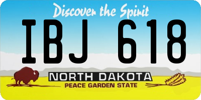 ND license plate IBJ618