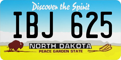 ND license plate IBJ625