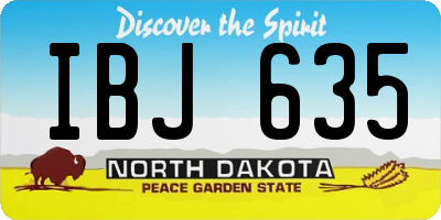 ND license plate IBJ635