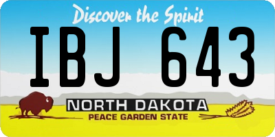 ND license plate IBJ643
