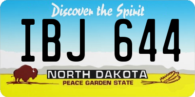 ND license plate IBJ644
