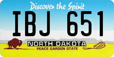 ND license plate IBJ651