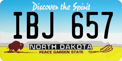 ND license plate IBJ657