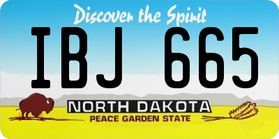 ND license plate IBJ665