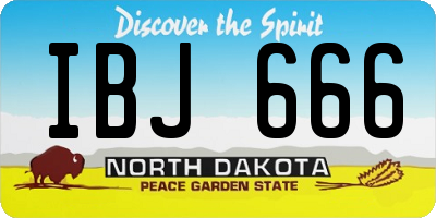 ND license plate IBJ666