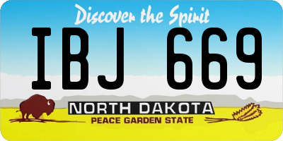 ND license plate IBJ669