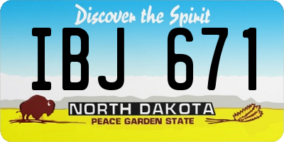 ND license plate IBJ671