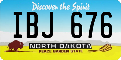 ND license plate IBJ676