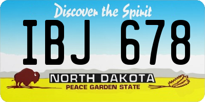 ND license plate IBJ678