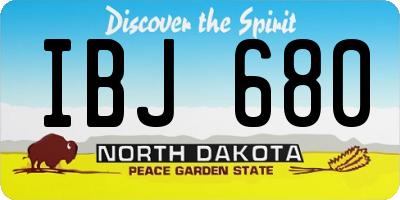 ND license plate IBJ680