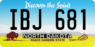 ND license plate IBJ681