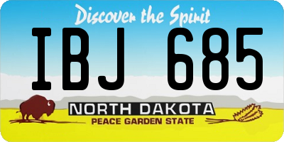 ND license plate IBJ685