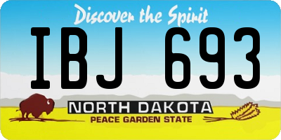 ND license plate IBJ693