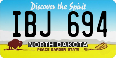 ND license plate IBJ694