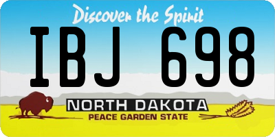 ND license plate IBJ698