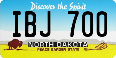 ND license plate IBJ700