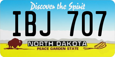 ND license plate IBJ707