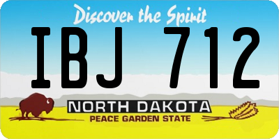 ND license plate IBJ712