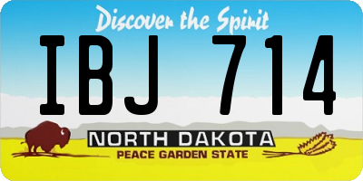 ND license plate IBJ714