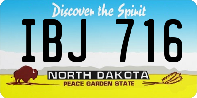 ND license plate IBJ716