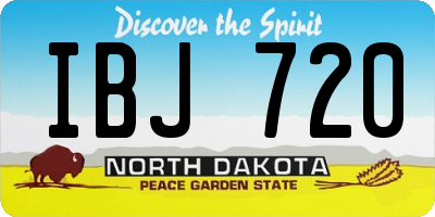 ND license plate IBJ720