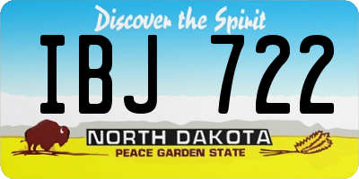ND license plate IBJ722