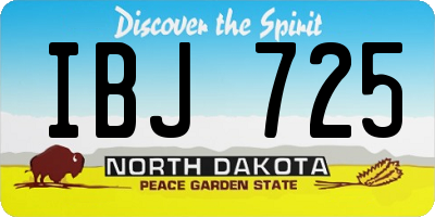 ND license plate IBJ725