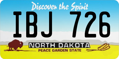 ND license plate IBJ726