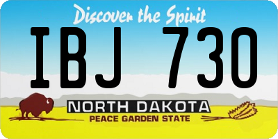 ND license plate IBJ730