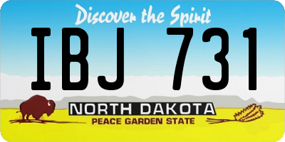 ND license plate IBJ731