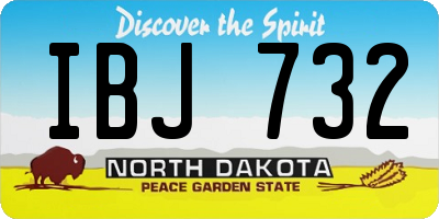 ND license plate IBJ732