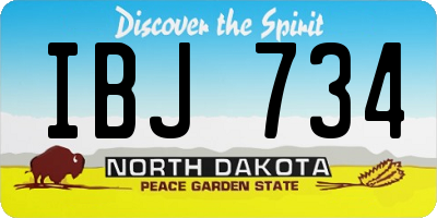 ND license plate IBJ734