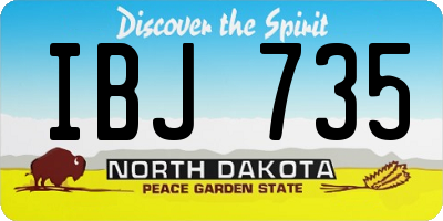 ND license plate IBJ735