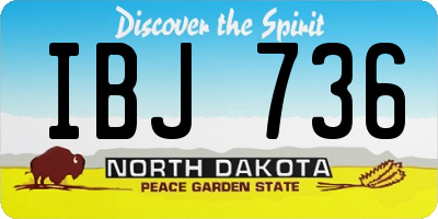 ND license plate IBJ736