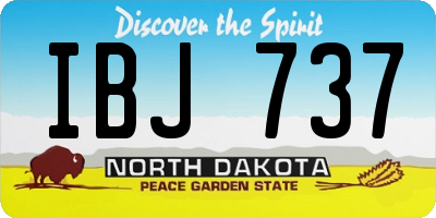 ND license plate IBJ737