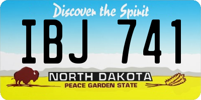 ND license plate IBJ741