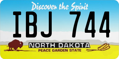 ND license plate IBJ744